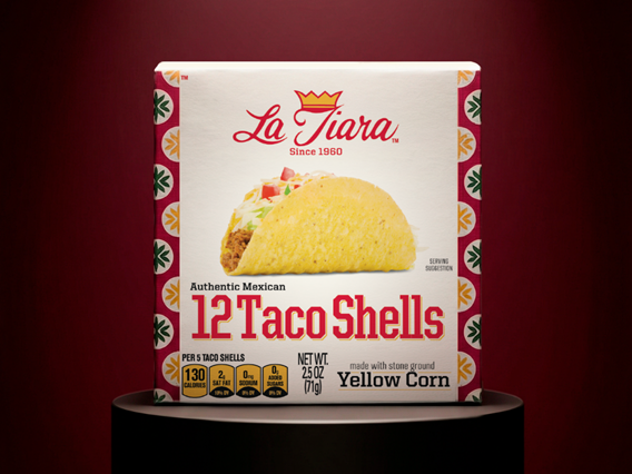 La Tiara box with 12 taco shells